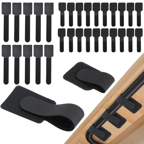 Sucodver ケーブルクリップ ケーブルバンド マジックテープ 強力 粘着 調整可能 30個入り【大10個+小20個】ケーブルホルダー 面ファスナー 両面テープ 剥がせる 机 ダスク下 ケーブル 電源コード 配線 整理 配線止め(黒)