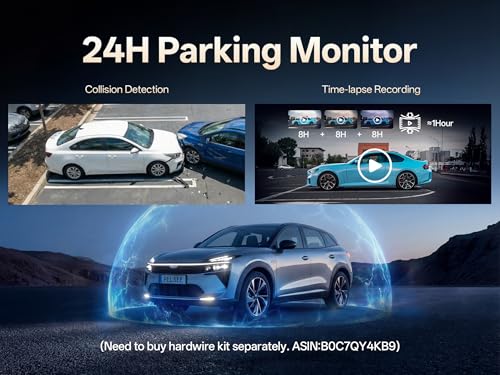 Image of Pelsee S12 Telephoto Version Native 4K + 2.5K Mirror Dash Cam, Rear View Mirror Camera w / 8MP Sensor, Color Night Vision, WiFi 6 30MB /s Download, GPS, 64GB Card, Backup Camera for SUVs Trucks Vans RVS