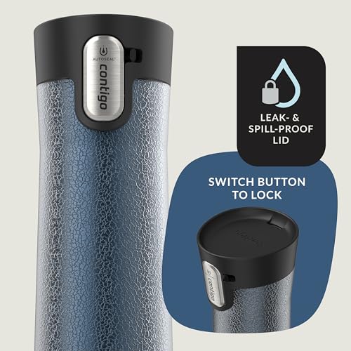Image of Contigo AUTOSEAL West Loop Vacuum-Insulated Stainless Steel Travel Mug with Easy-Clean Lid, 24 oz, Crystal Blueberry