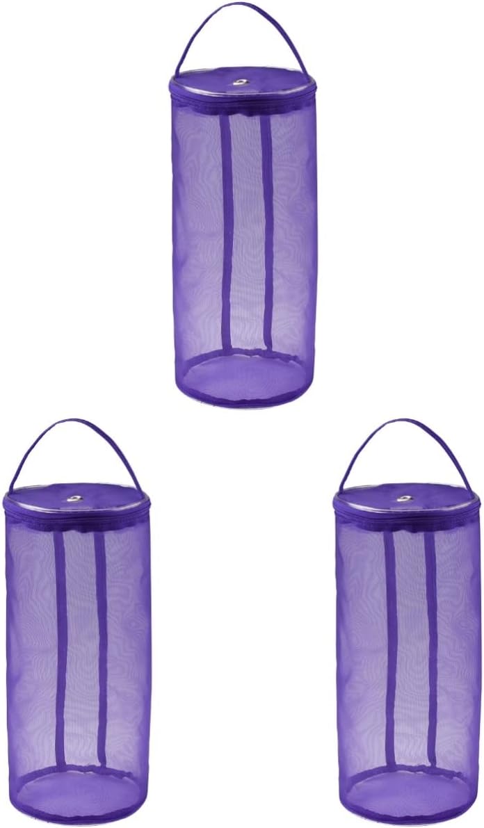 Cabilock 3pcs Woolen Yarn Storage Bag Mesh Organizer for Knitting Crochet Supplies Portable Tote for Yarn Hooks Chemical Crafting The Go
