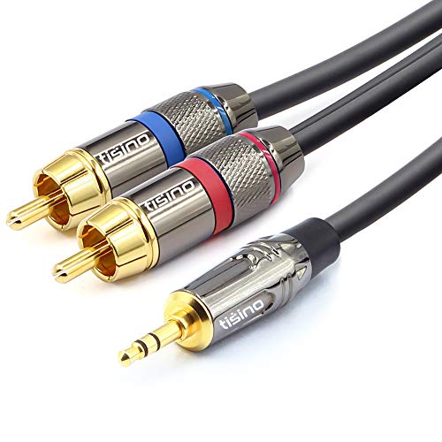 TISINO RCA to 3.5mm Cable, 1/8 Inch Male to 2RCA Male Y Splitter Adapter Stereo Cable - 3.3 Feet/1 Meter