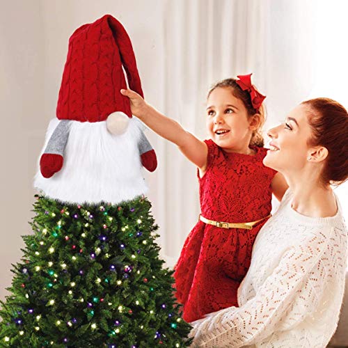 D-Fantix Gnome Christmas Tree Topper + Santa Tree Topper, Large Christmas Tree Topper Santa Hugger Xmas Christmas Tree Decorations Party Home Decor #TOP7