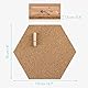 Navaris Kork Pinnwand Korkwand sechseckig - 10x Kork Board 15 x 17,1 cm für Büro Kinderzimmer - Korkplatte inkl. 50 Pins aus Holz - selbstklebend