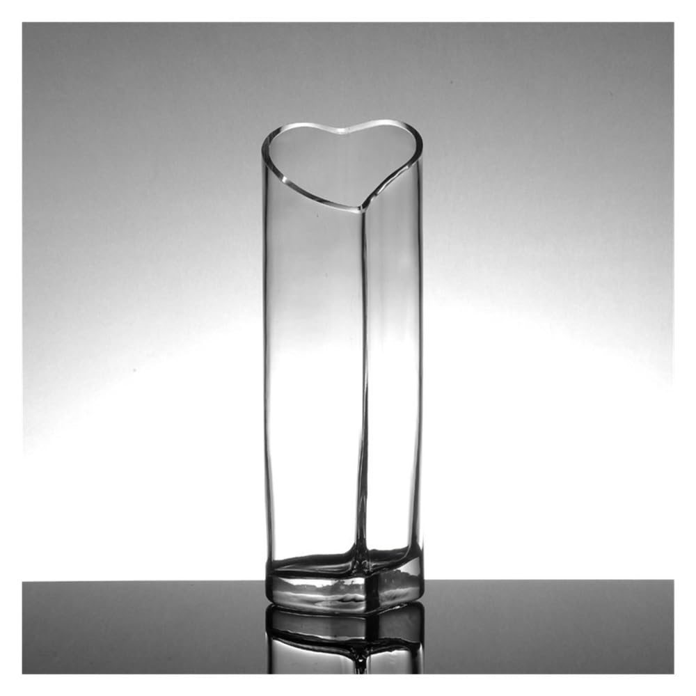 Aquarium Kleines Goldfisch-Aquarium aus Glas, Mini-Tisch-Aquarium, romantisch, kreativ, herzförmig(8 * 28cm)