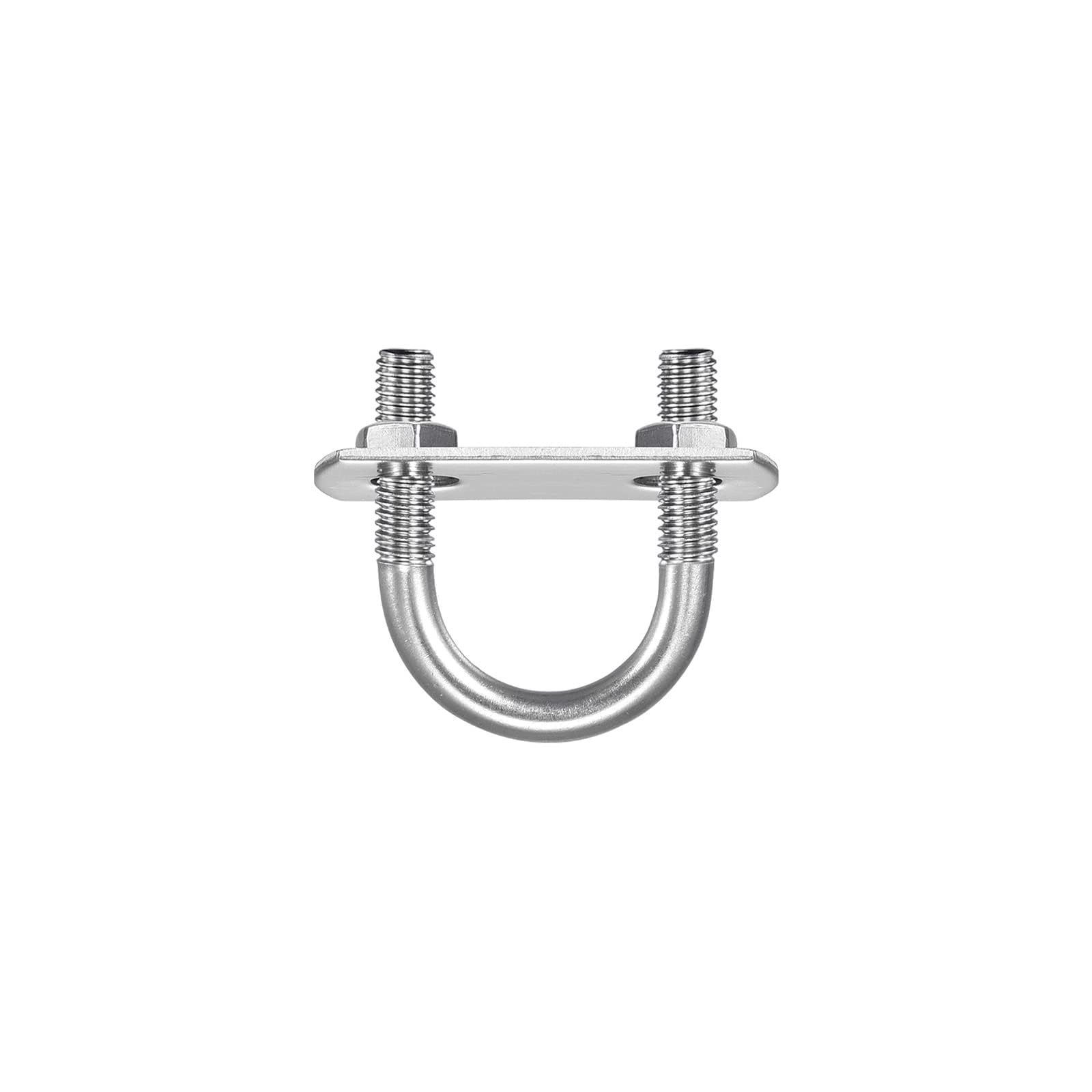 Unifizz Round U-Bolt,2 Set 304 Stainless Steel M6 U Bolts 20mm(0.79") Inner Width 36mm Length with Nuts and Frame Plate for Automobiles Boat Trailer