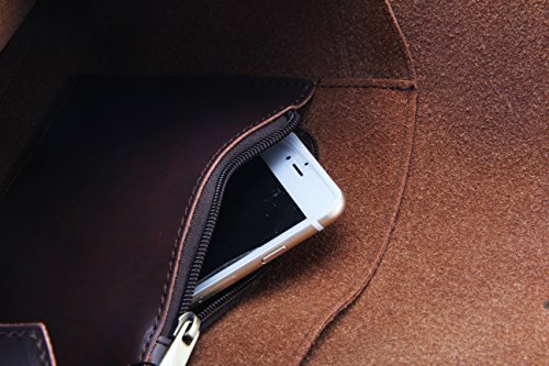 Image of men woman pu leather multifunction office documents bags A4 paper file pouch envelope bag conference, Brown, 13.8 inch(L)x9.8 inch(H) x 0.2 inch(W)