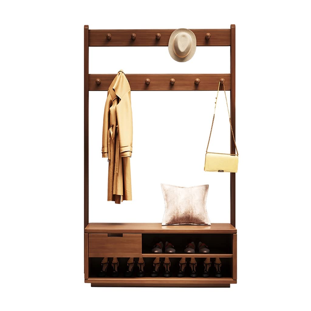 Coat Rack Freestanding Home Clothes Hanger Floor Bedroom Multifunctional Living Room Porch Coat Rack Changing Shoe Stool Storage