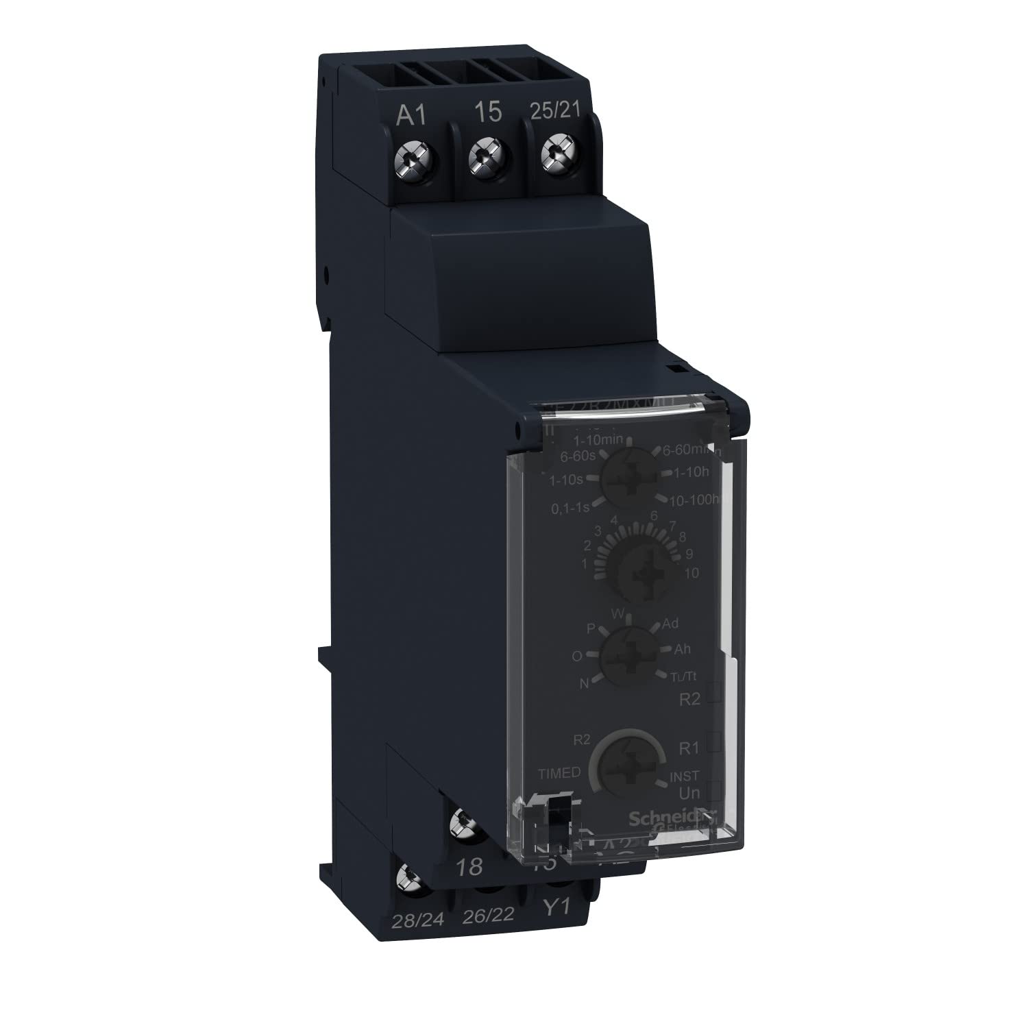 Schneider Electric Harmony Time Zeitrelais, DIN-Hutschiene 24 V dc 24V ac, 240 V ac, 0.1 s to 100 h, 4 Kont.