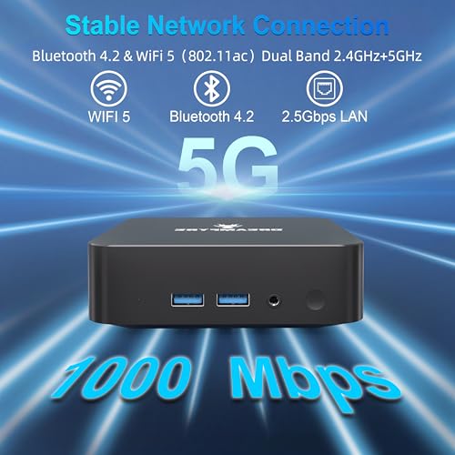 Image of DREAMFYRE Mini PC 12th N95 (Up to 3.4Ghz), 16GB DDR4 512GB SSD, Mini Computer with Type-C WiFi5, BT4.2, UHD 4K, Gigabit Ethernet Vesa, Home /Office /Business Micro Pc Small pc