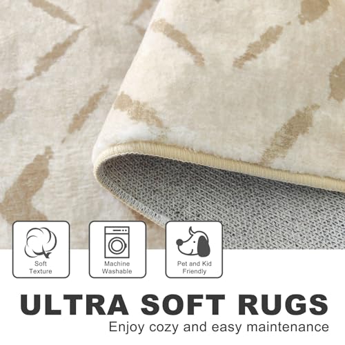 KILOCOCO Hallway Runner Rug 2x8 Runners for Hallways Printed Washable Runner Rug Non Slip Laundry Room Rugs Low-Pile Soft Runners for Bedroom Kitchen Living Room Boho Rugs, Pinkish Beige