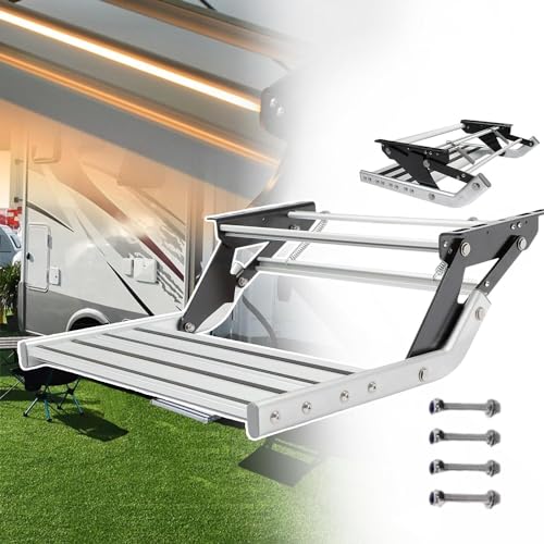 Marchepieds pour mobil-home, tabourets de camping-car rabattables, escaliers de caravane (simple couche), marches manuelles pliantes pour camping-car
