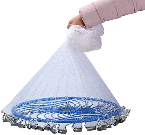 Grljd Fishing Equipment/Hand Throw Net Fish Artifacts A Variety of Materials Available in A Variety of Sizes (Material : Plumb, Size : Height 2.7m) (Color : Plumb, Size : Height 3.6m)