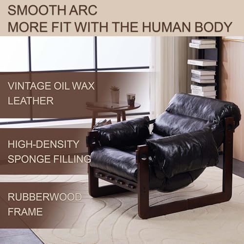 Sillón Chaise Cuero Negro Plegable miniatura 6