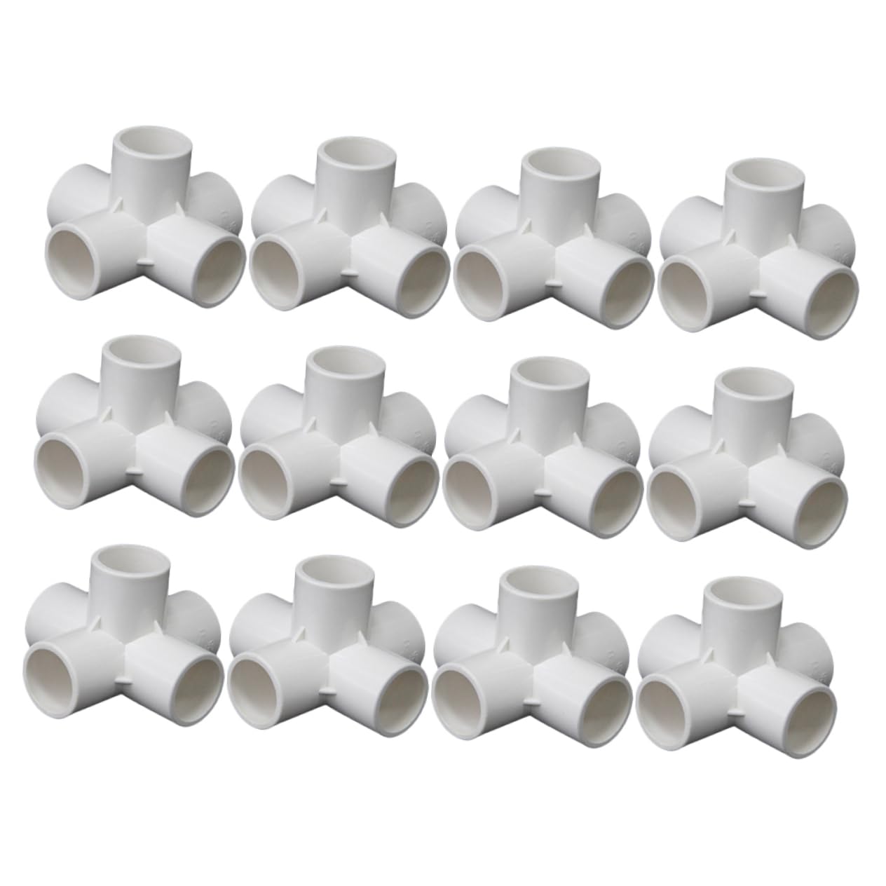 Raccordo Pvc a 5 Vie 90 Gradi, 12 Pezzi, Bianco