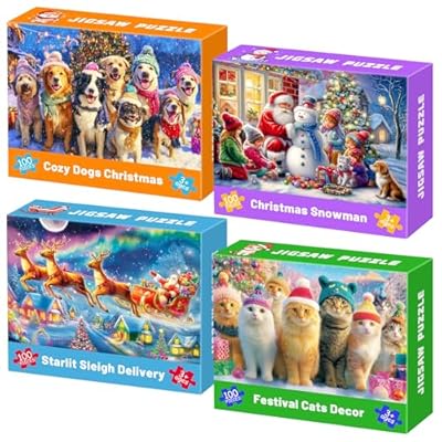 100 Piece Christmas Puzzles for Kids Ages 4-6, ...