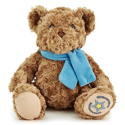 Zappi Co Congratulations Classic Soft Bear (28-30 cm) Congrats Childrens Stuffed Soft Cuddly Safari animals Collection Plush Teddy New Born Child First kid