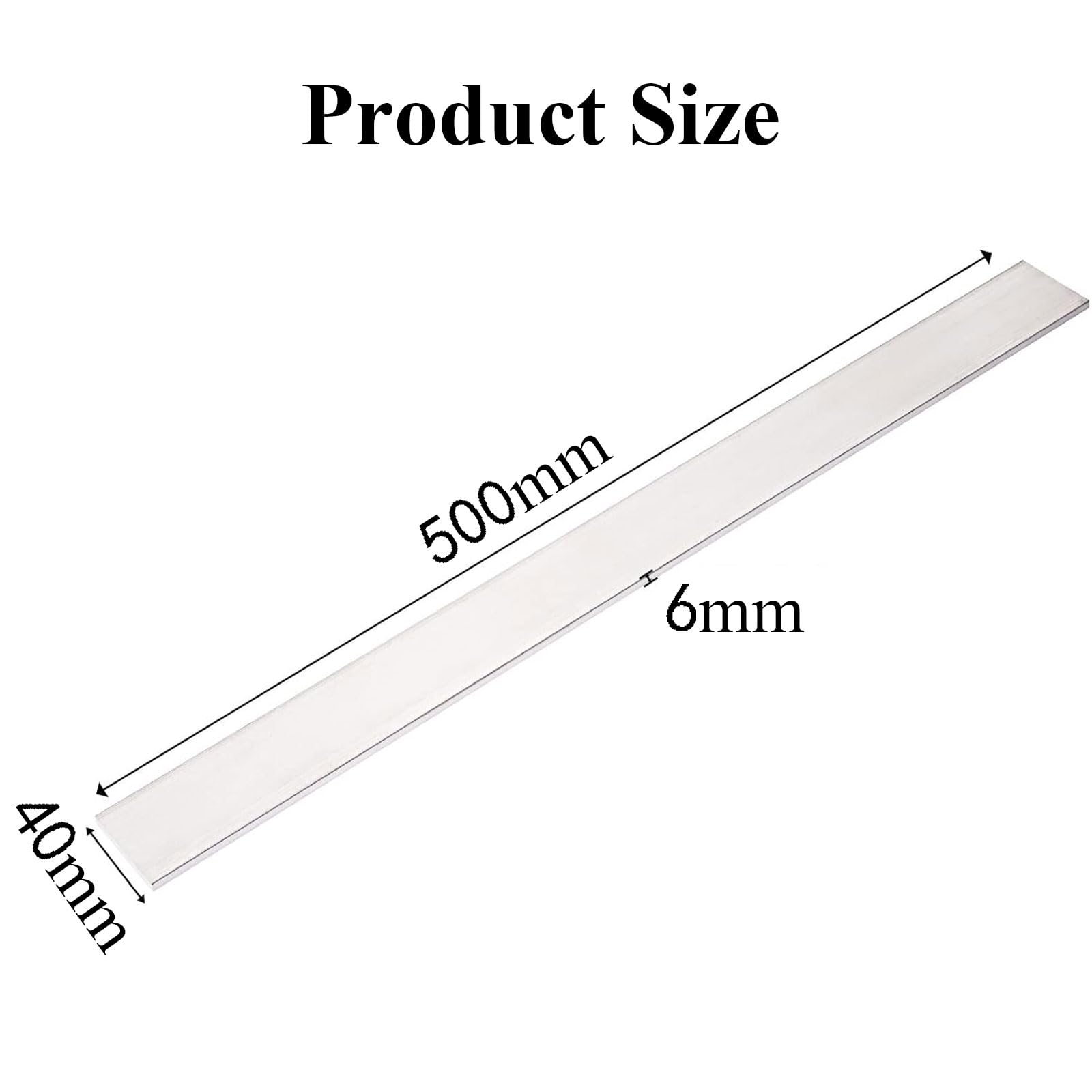 5 Stück Flachstangen aus 6061 Aluminium – 6 mm Dicke – Vielseitige quadratische Aluminiumstreifen for Bastel- und Industrieanwendungen(6x40x500mm)