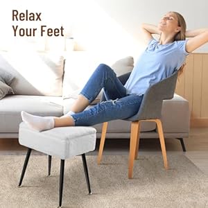 Allinside faux fur vanity stool with storage doubles as a side table and footstool for couch 187 h makeup vanity chair with 4 metal legs for bedroom living room entryway white  urban country home decor