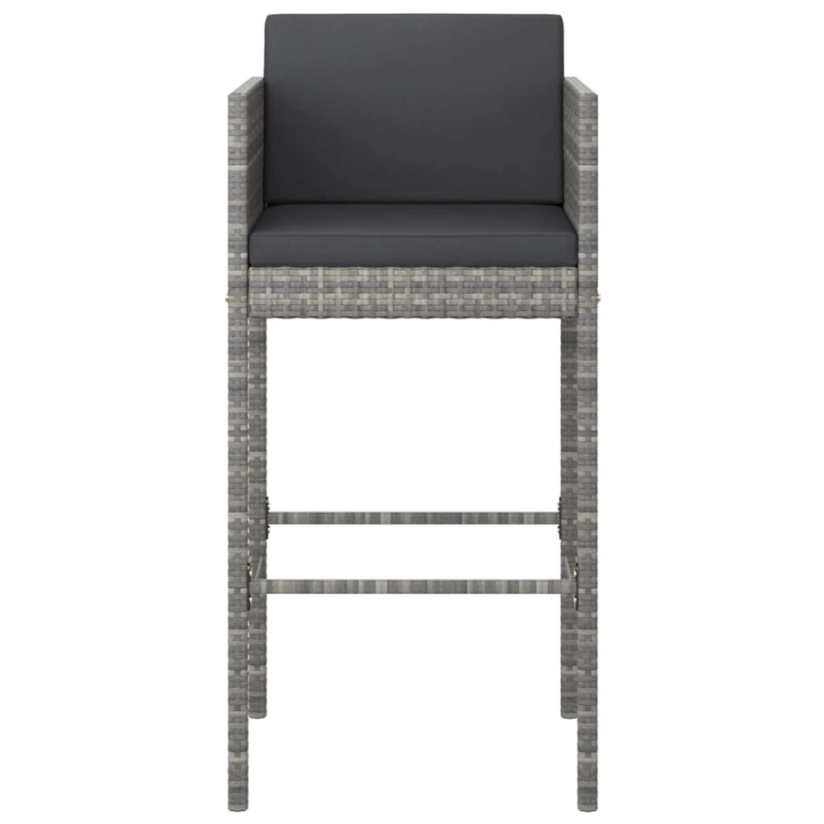 Rantry Set giardino esterno tavolo e sedie set tavolo e sedie giardino set mobili da bar giardino 5 pezzi e cuscini rattan sintetico grigio, 130 x 60 x 110 cm