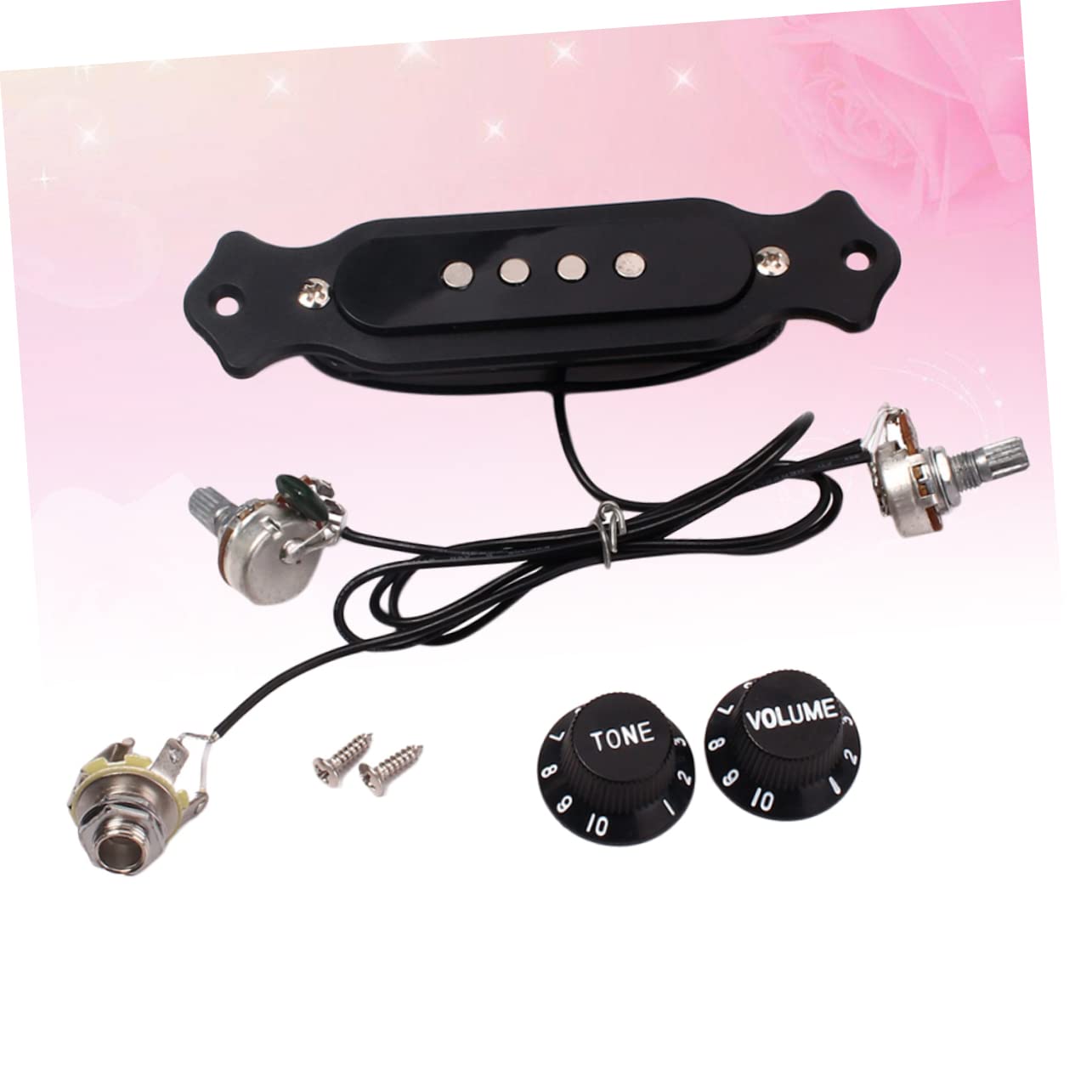 BESTonZON 3 Pz pickup per chitarra Pickup chitarra corde Pickup chitarra leggero e resistente pickup humbucker pickup a quattro corde nella buca scatola pickup alla buca in metallo