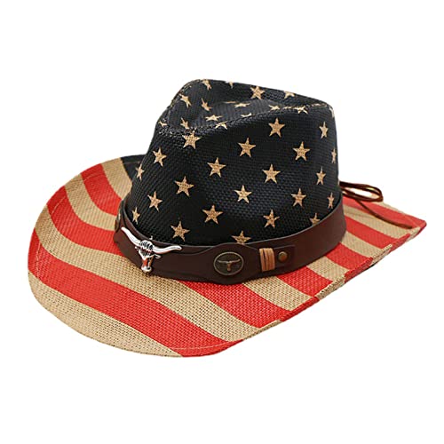 Chapeau de cowboy occidental drapeau américain pour festivals country et spectacles