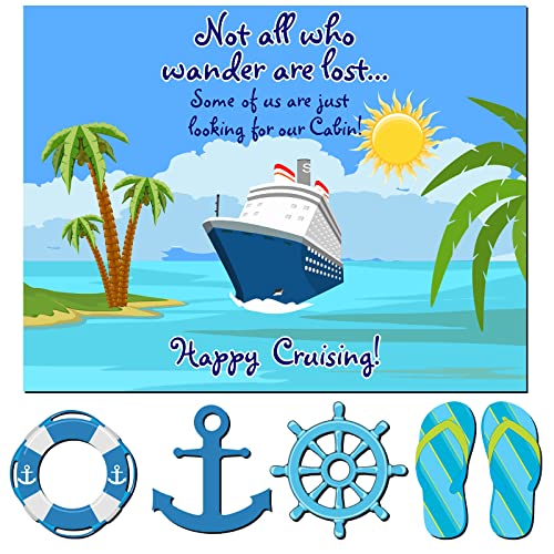 Image of Kanayu 6 Pcs Cabin Cruise Door Decorations Magnetic Large Ship Decorations Magnets Anchor Cruise Decor Car Fridge Magnet Decal for Carnival Stateroom Door