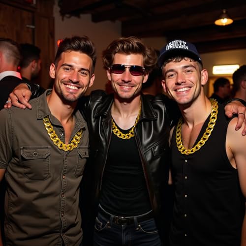 8 Pcs Costume Chain, Big Chunky Plastic Hip Hop Chain for Men Women Fake Plastic Gold Necklace Accessories for 80s 90s Punk Style Halloween Costume Dress Up Party Props(32 Inches)4