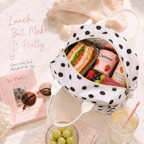 Image of LOVELYWIND Lunch Box for Women Cute Lunch Bags for Women Lunch Tote Bags Reusable Insulated Lunch Box Large Capacity Reusable Insulated Cooler for Work or Travel Gifts or Beach