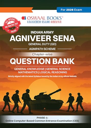 Image of Oswaal Indian Army | Agniveer Sena General Duty (GD) | Agnipath Scheme | Chapter-wise Question Bank | General Knowledge | General Science | Mathematics | Reasoning For 2026 Exam