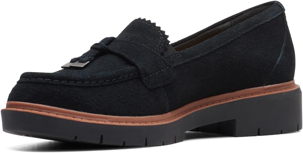 Clarks Women's Westlynn Bella Loafer, Black Suede, 9