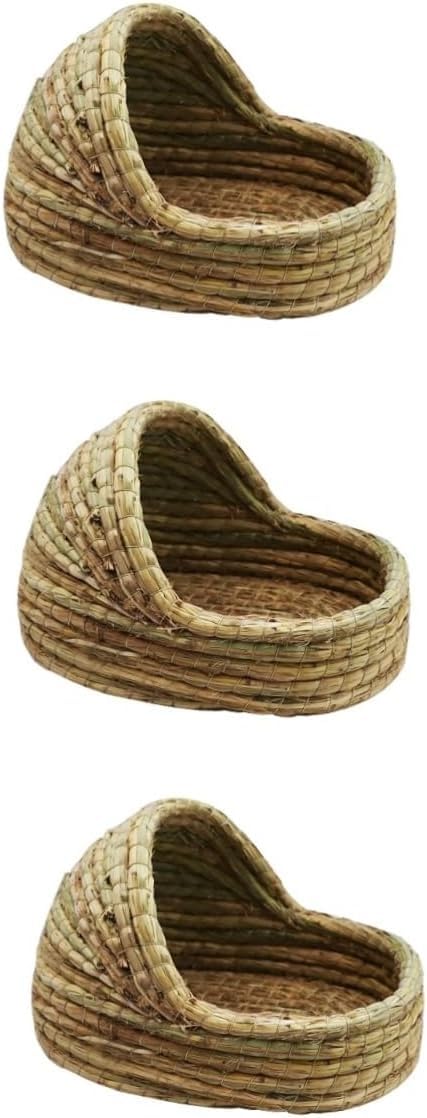 Gniazdo królika Kryjówka dla królików Chatka chomika Legowiska Królik Trawa Łóżko Pościel Zabawka do żucia Zwierzęta C(Ax3pcs,20X15CM)