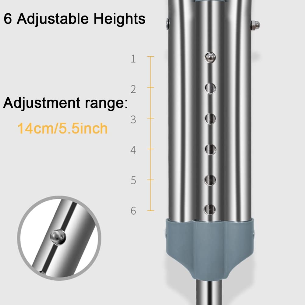 Muletas para Niños, Muletas Médicas Ligeras de Aluminio, Muletas Ajustables en Altura para Caminar, Altura Aplicable 110~135cm