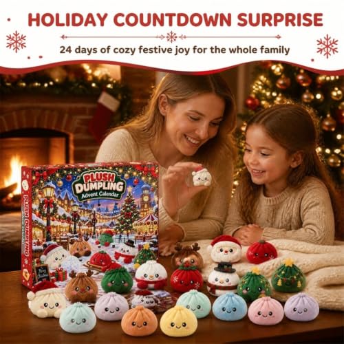 Christmas Plush Dumpling Advent Calendar 2026, 24 Days Countdown Calendar, Festive Holiday Gift Adults - image 6