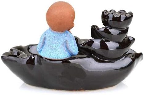 Ornaments, Ceramic Incense Burner-Incense Burner, Backflow Incense Burner Holder Ceramic Incense Holder Ceramic Ornament Gift Monk or Fisherman