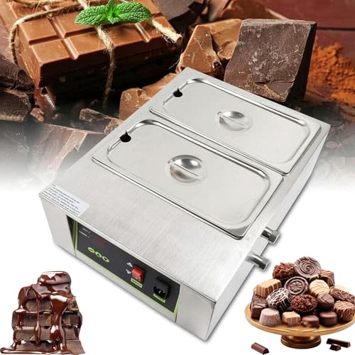 Chocolate Tempering Melter eléctrico 1500W con 2 tanques 8L acero inox miniatura 1