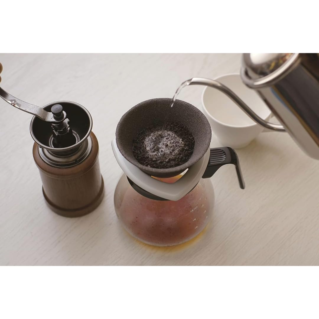 COFIL Japanischer Keramik-Kaffeefilter, hergestellt in Japan, wiederverwendbarer Tropfer, weißer Halter