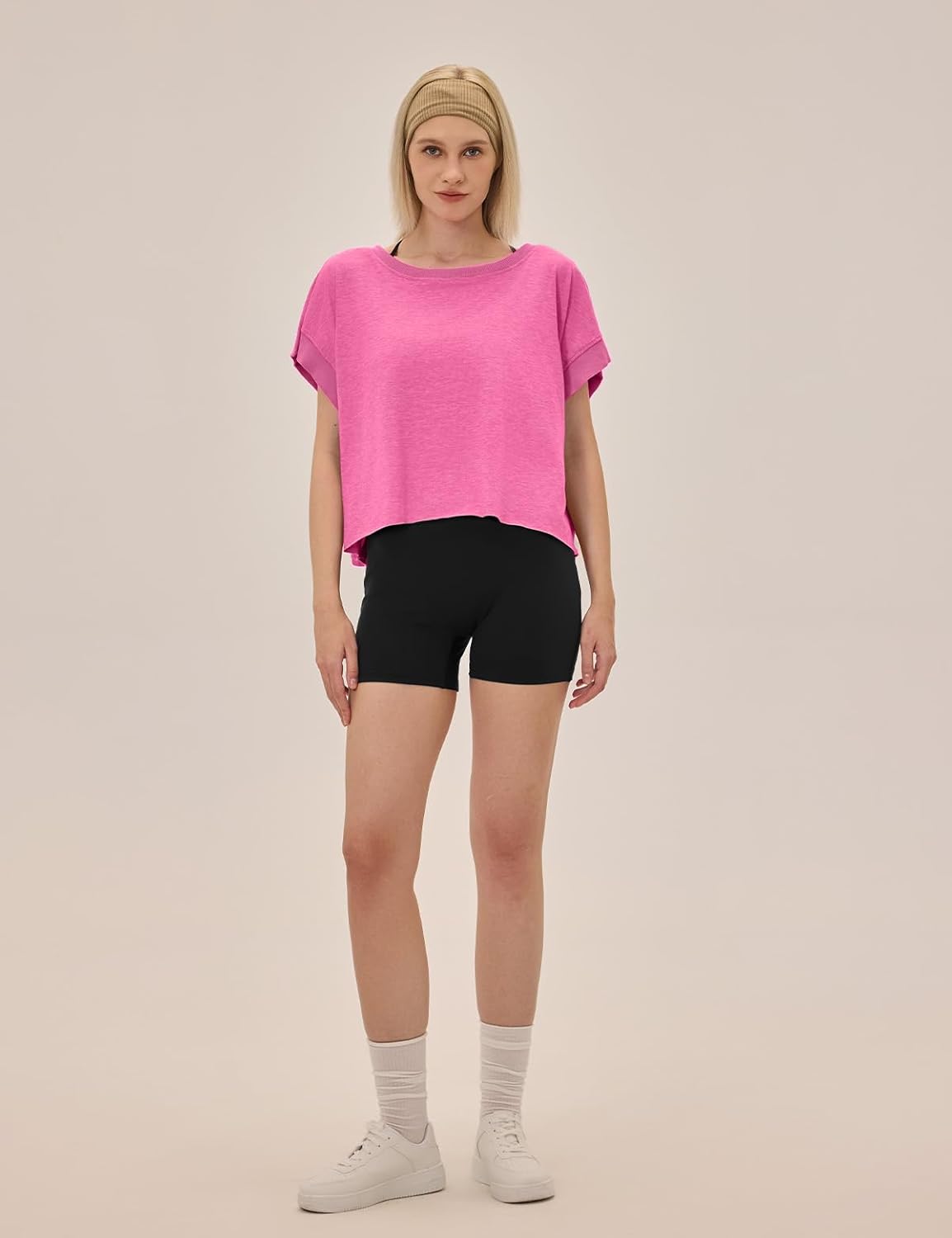 UNIANKIYA Open Back Workout Tops for Women Loose Fit Athletic Crop Tee Short Sleeve Gym Running Yoga Shirt - Image 3