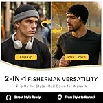 TOP-EX 80% Merino Wool Fisherman Beanie for Men Women Dual Layer Knit Hat Warm Mini Fisherman Beanie for Commute Travel Navy Burgundy M/L - Image 2
