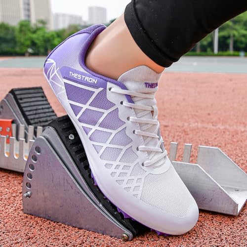 THESTRON Tênis de corrida profissional Spikes Track & Field para homens, mulheres, crianças, respirá