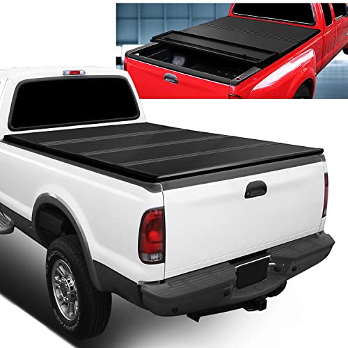 J2 Engineering Ttc-4H-004 Truck Bed Hard Fiberglass Four-Fold Tonneau Cover Compatible With 99-15 Ford Super Duty 6 1/2' Short Bed #TOP6