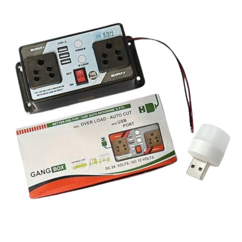 ESPtronics DC to AC Converter 12 Volt 24 Volt to 220 Volt 100 Watt Mini Inverter with 3 USB Ports for Car, Bus, Truck, E-Rickshaw, and Solar Panels-image-33