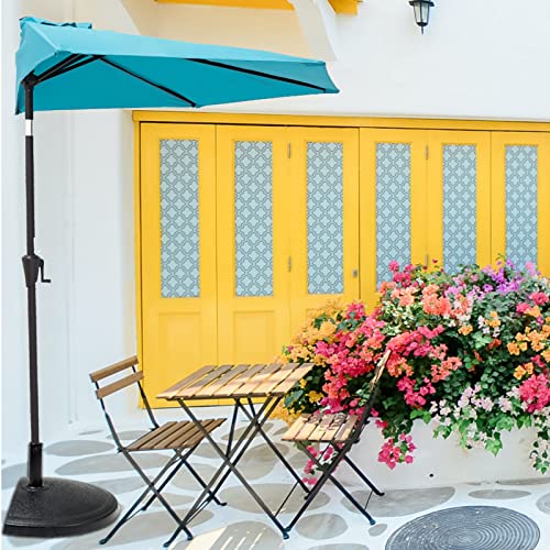 Helios&Hestia 270 cm halfronde parasol, halfrond terrasparasol, marktparasol, tuinparasol, balkonscherm met zwengel en… - Afbeelding 7