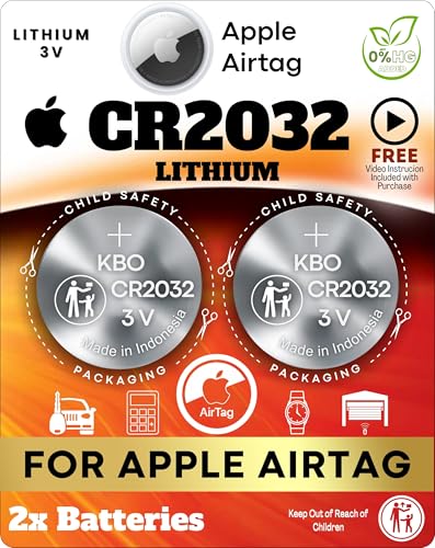 Apple AirTag Battery - 2-Pack CR2032 Button Lithium 3V - Replacem...