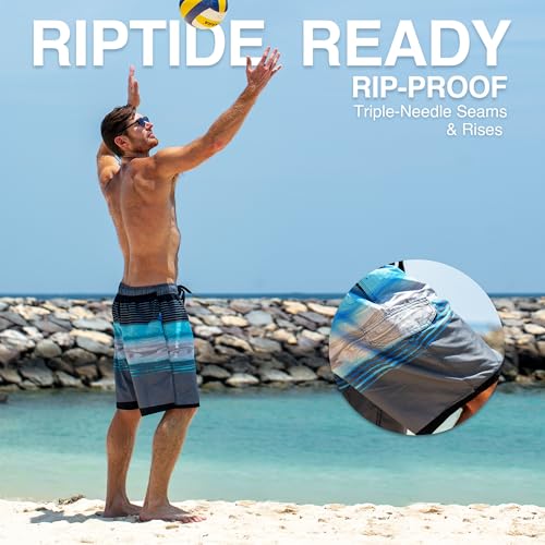 Image of Kanu Surf Men's Big Viper Extended Size Stripe Swim Trunk