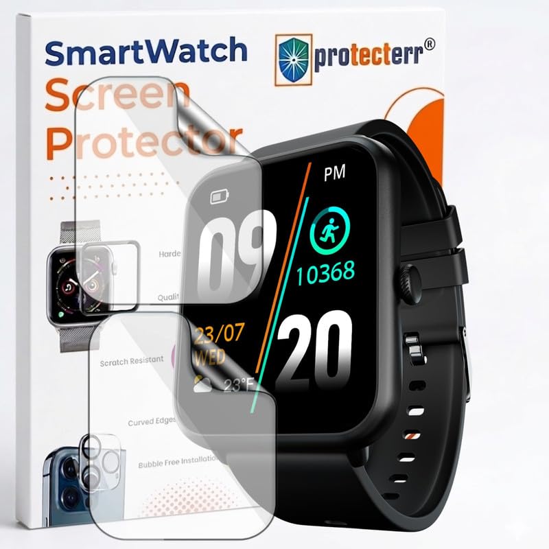 Image of 2-Pack Screen Protector for Fire Boltt Ninja Call Pro Plus 1.83 inch Smartwatch - Flexible TPU Screen Guard, HD Clear, Anti Scratch, Bubble Free, Full Coverage Film - Not Tempered Glass