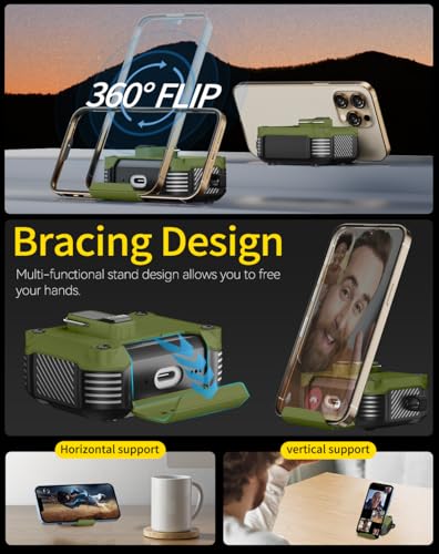 Image of Pohgelan for AirPods Pro 3 Case with Safety Lock-Dark Green | Magnetic Automatic Lock with Cleaning Kit&Keychain,Compatible with Magsafe
