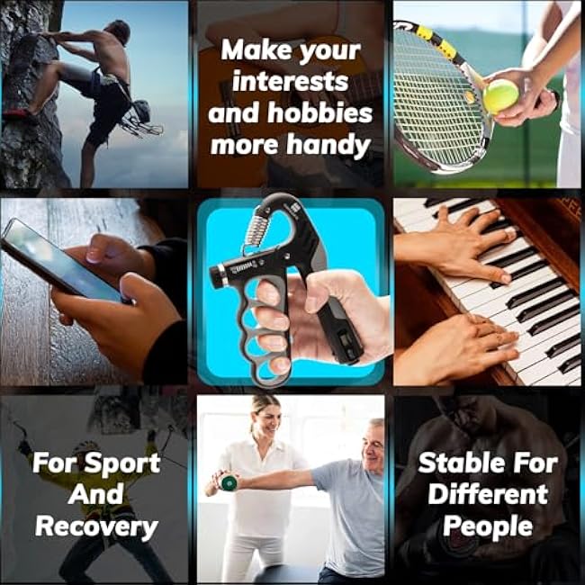 Grip Strength Trainer, Adjustable Resistance 11-220 Ibs Forearm Strengthener,Hand Grip Strengthener With Digital Counter,Improve Wrist Strength,Hand Recovery Exercises