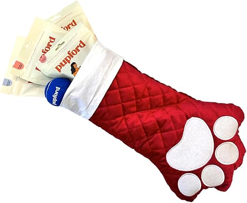 Pupford Pawfect - Paquete navideño con golosinas de entrenamiento, suplementos, tendones de pavo y pelota de tenis