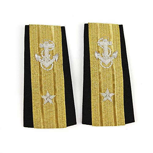 Pair of United States Navy Admiral Soft Epaulets, Rear Admiral Lower