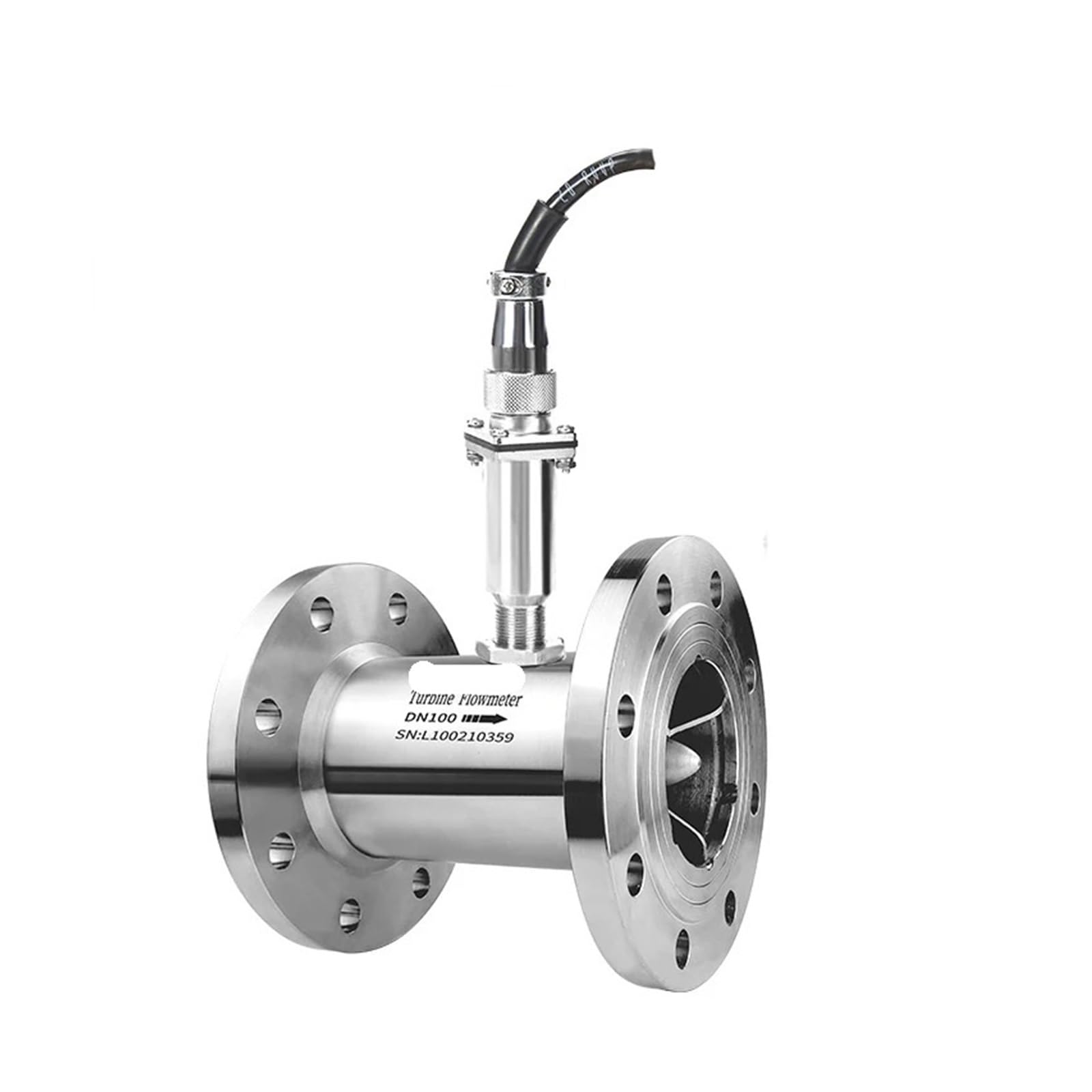 Caudalímetro de turbina Impermeable señal de impulsos 12-24VDC